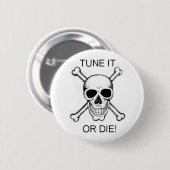 白いスカル 缶バッジ (正面&裏面)