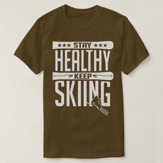 白いスキーで健康保を保つ Tシャツ (デザイン正面)