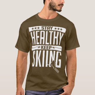 白いスキーで健康保を保つ Tシャツ