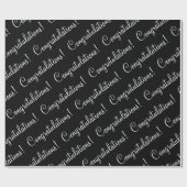 白いスクリプトのウェディング卒業おめでとう ラッピングペーパー (フラット)