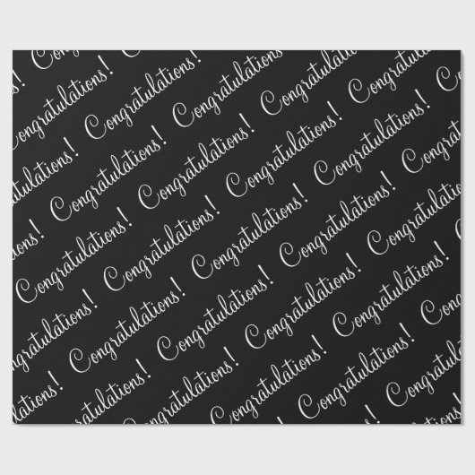 白いスクリプトのウェディング卒業おめでとう ラッピングペーパー (フラット)