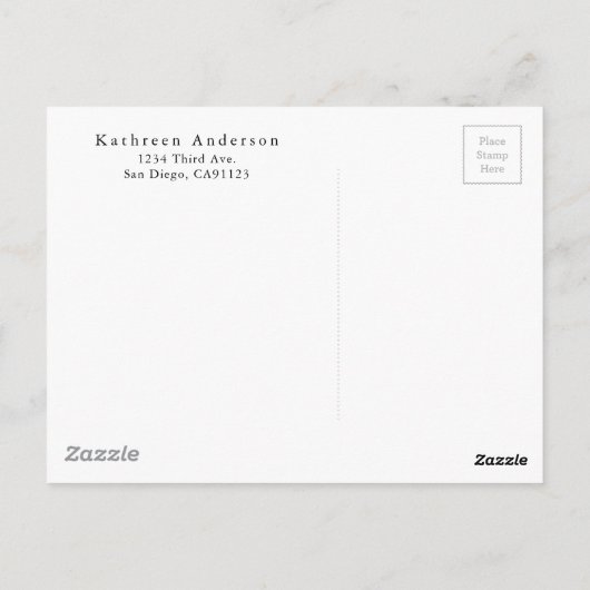 白いスクリプトのキャンセルのお知らせポストカード ポストカード (裏面)