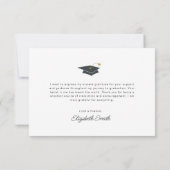 白いスクリプトの感謝してい卒業あなたのフォトカード サンキューカード (裏面)