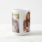 白いスクリプトの文字を使用しモダンた完全なフォトレイアウト コーヒーマグカップ (中央)