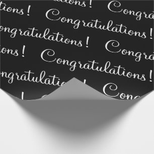 白いスクリプトの結婚式卒業おめでとう ラッピングペーパー