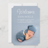 白いスクリプトへようこそ可愛い写真の誕生のお知らせ (正面)