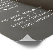 白いスクリプトようこそ写真結婚の座席表 ポスター (角)