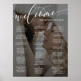 白いスクリプトようこそ写真結婚の座席表 ポスター
