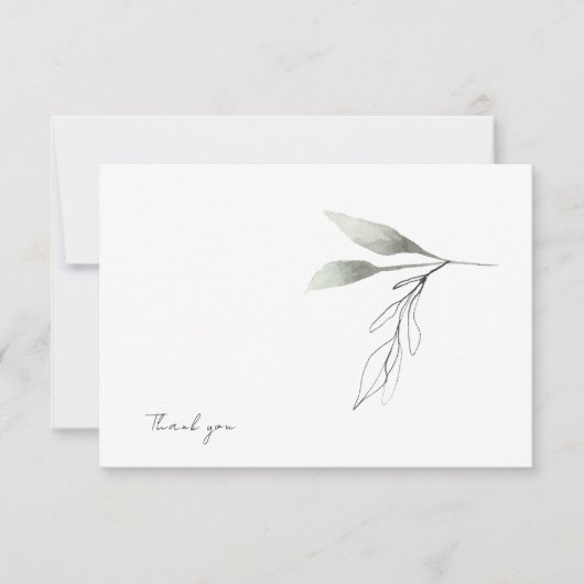 白いスクリプト名の植物学的な感謝 サンキューカード (正面)