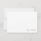 白いスクリプト名の植物学的な感謝 サンキューカード (裏面)