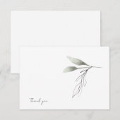 白いスクリプト名の植物学的な感謝 サンキューカード (正面/裏面)