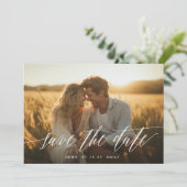 白いスクリプト2つの写真の日付を保存 案内状 (スタンド正面)