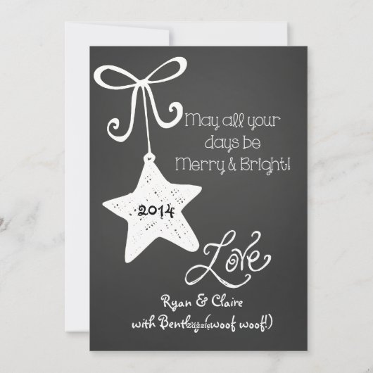 白いスクロカスタマイズール写真ホリデーカード シーズンカード (裏面)