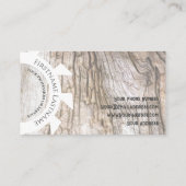 白いスタイリッシュオーガニック鋸形の天然の木 名刺 (裏面)
