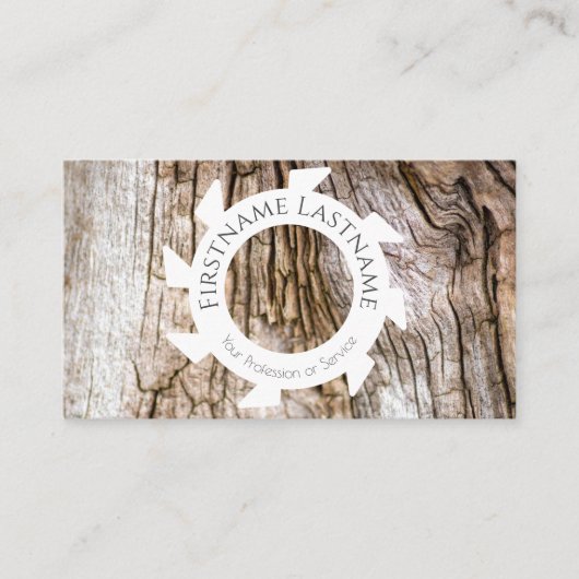 白いスタイリッシュオーガニック鋸形の天然の木 名刺 (正面)