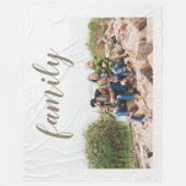 白いスタイリッシュカスタム家族の写真 フリースブランケット (正面)