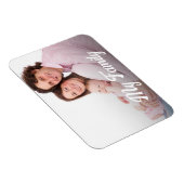 白いスタイリッシュレトロスクリプト，休日の写真 マグネット (右側)