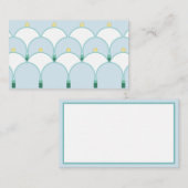 白いスタイリッシュ幾何学的ユリの花のアーチ 名刺 (正面/裏面)