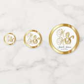 白いスタイリッシュ背景の金ゴールド コンフェッティ (正面)