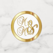 白いスタイリッシュ背景の金ゴールド コンフェッティ (スモール正面)