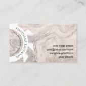 白いスタイリッシュ鋸形の天然オーガニックの木 名刺 (裏面)