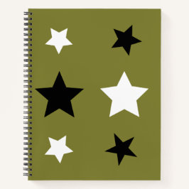 白いスタイリッシュ黒星 ノートブック