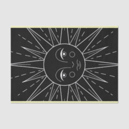 白いスタイルのレトロヴィンテージの太陽の黒 薄葉紙