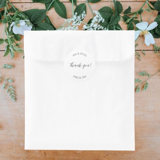 白いスタイル結婚化の感謝 ラウンドシール