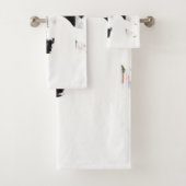 白いスタリオンアートワーク バスタオルセット (インサイチュ)