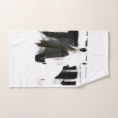 白いスタリオンアートワーク バスタオルセット (ハンドタオル)