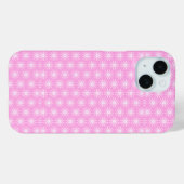 白いスターバストの花オンピンク Case-Mate iPhoneケース (裏面 (横))