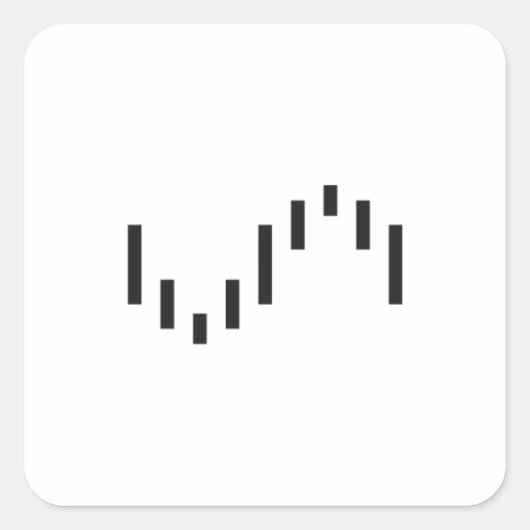 白いステッカーに黒いロゴを貼り付ける スクエアシール (正面)