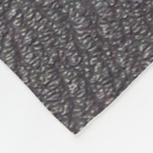 白いステッチで縫った黒い革 フリースブランケット (角)