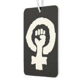 白いステンシルユニバーサル女性のシンボル(黒) カーエアーフレッシュナー (左)