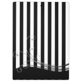 白いストライプと黒い渦 クリップボード (裏面)