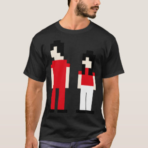 白いストライプピクセルクラシックTシャツ Tシャツ