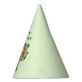 白いストライプフローラゾウ – ハッピーバースデー パーティーハット (右)