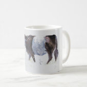 白いストライプ コーヒーマグカップ (正面右)