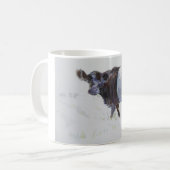 白いストライプ コーヒーマグカップ (正面左)