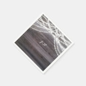 白いストリングラ素朴イトと結婚木材 スタンダードカクテルナプキン (角)