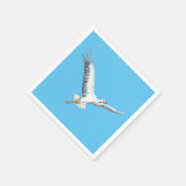 白いストル飛んでいるク – 青い背景 スタンダードカクテルナプキン (角)