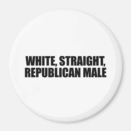 白いストレート共和党男性 マグネット (正面)
