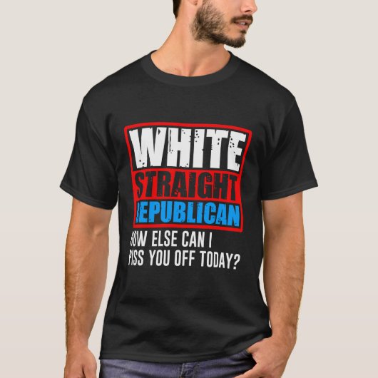 白いストレート共和党男性 Tシャツ (正面)