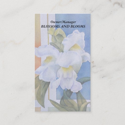 白いスナップドラゴンカスタマイズ可能な名刺 名刺 (正面)