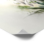 白いスノードロップの花のアートプリントポスター ポスター (角)