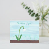 『白いスノード考えるロップの花』 ポストカード (スタンド正面)