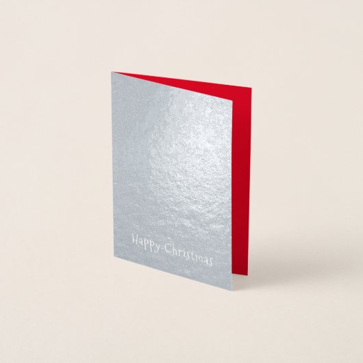 白いスノーフレークのクリスマスツリーのグラフィック 箔カード (正面)