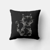 白いスノーフレーク猫シルエット クッション (裏面)