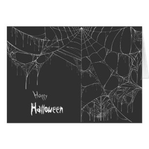 白いスパイダーウェブハロウィーンのグリーティングカード