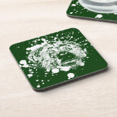 白いスプラッシュを描いたチンパンジー コースター (左側)